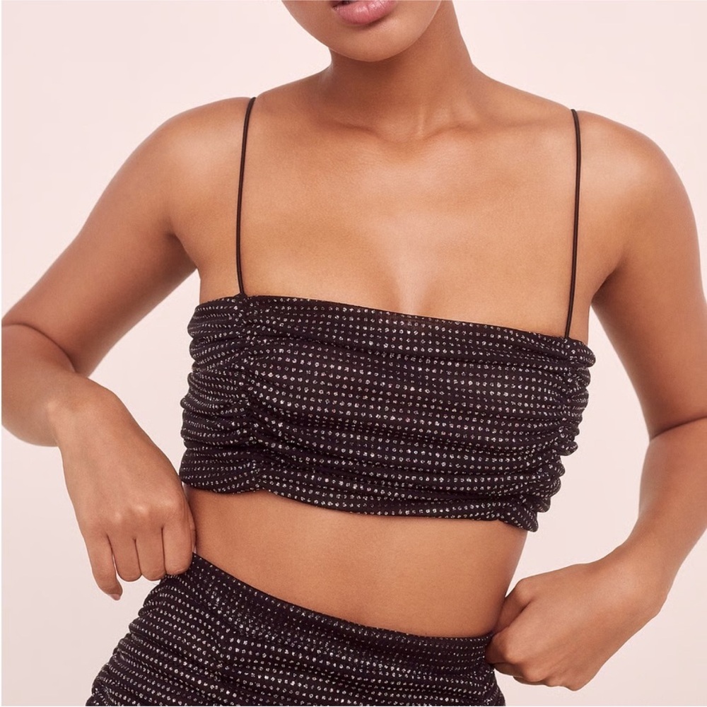For Love & Lemons black bandeau crop top